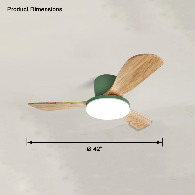 WOMO Ventilateur de plafond bas 3 Bois Pales-WM5058