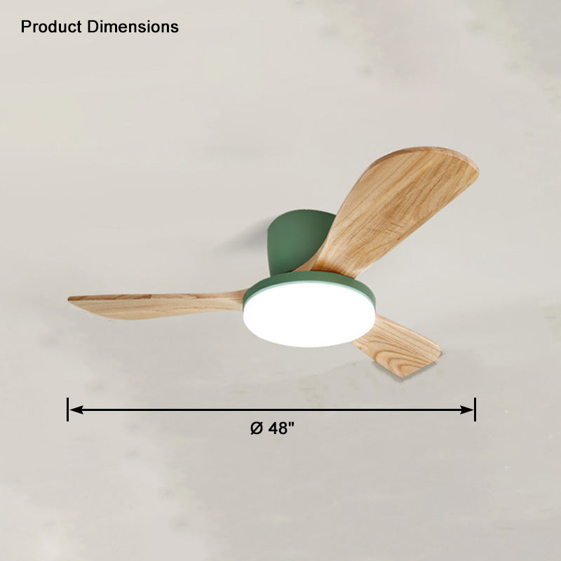 WOMO Ventilateur de plafond bas 3 Bois Pales-WM5058