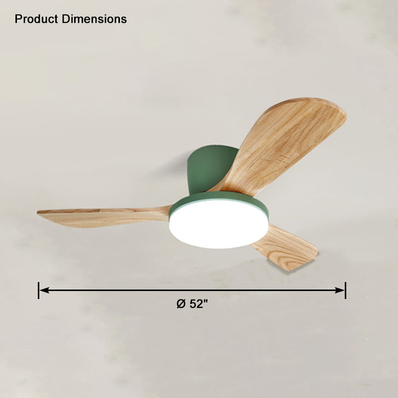 WOMO Ventilateur de plafond bas 3 Bois Pales-WM5058
