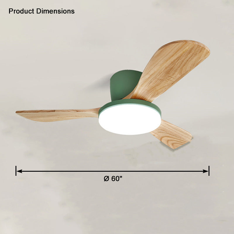 WOMO Ventilateur de plafond bas 3 Bois Pales-WM5058
