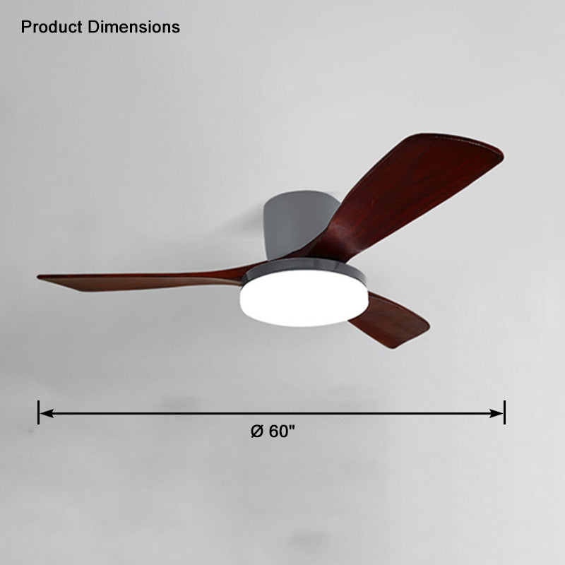 WOMO Ventilateur de plafond bas 3 Bois Pales-WM5058