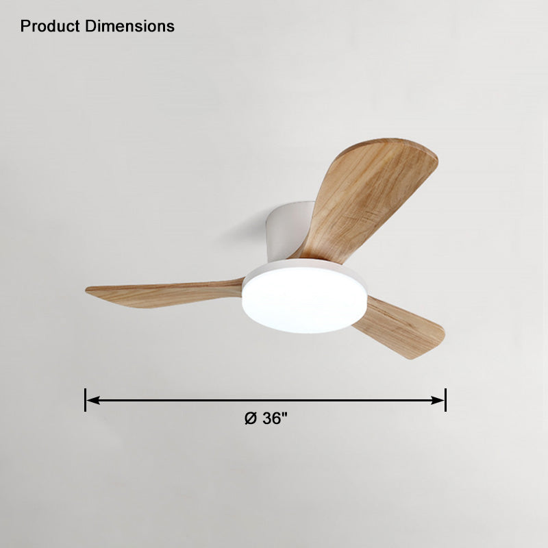 WOMO Ventilateur de plafond bas 3 Bois Pales-WM5058