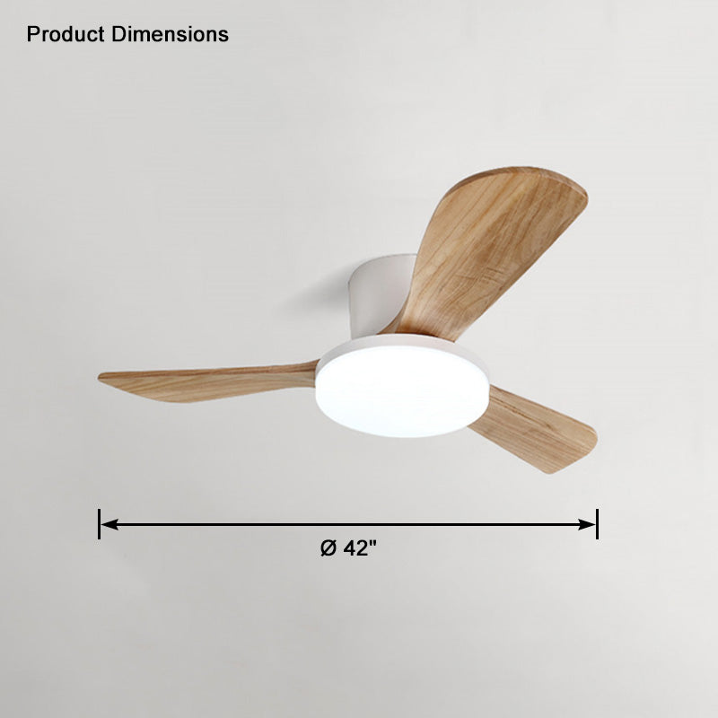 WOMO Ventilateur de plafond bas 3 Bois Pales-WM5058