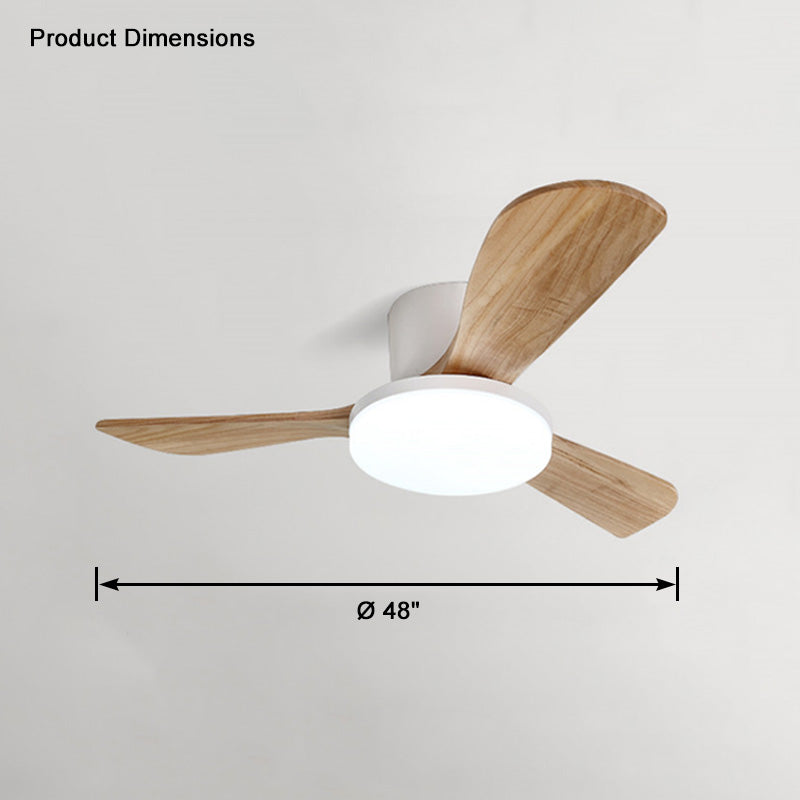 WOMO Ventilateur de plafond bas 3 Bois Pales-WM5058