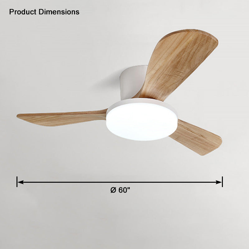 WOMO Ventilateur de plafond bas 3 Bois Pales-WM5058