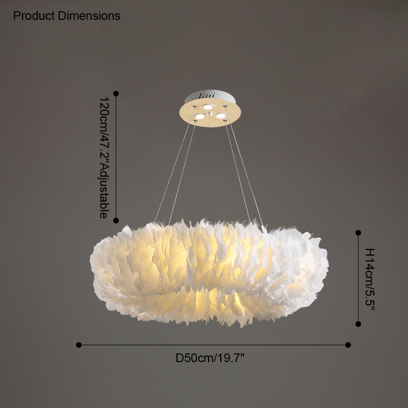 WOMO Suspension Rond Plume Pour Chambre-WM2060