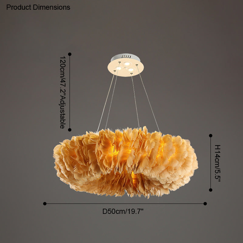 WOMO Suspension Rond Plume Pour Chambre-WM2060
