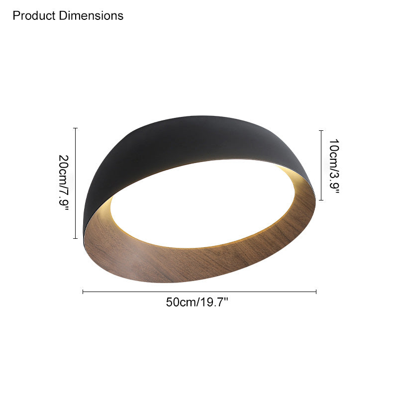 Plafonnier encastré asymétrique à grain de bois WOMO-WM1016