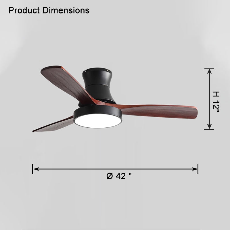 WOMO 3 Wood Blade Hugger Lampe de ventilateur de plafond-WM5120