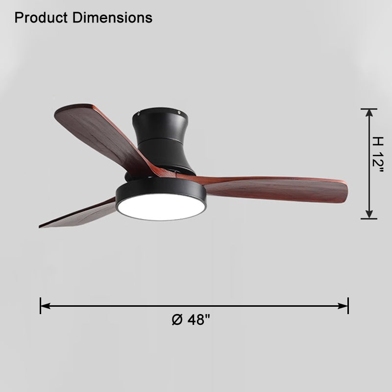 WOMO 3 Wood Blade Hugger Lampe de ventilateur de plafond-WM5120