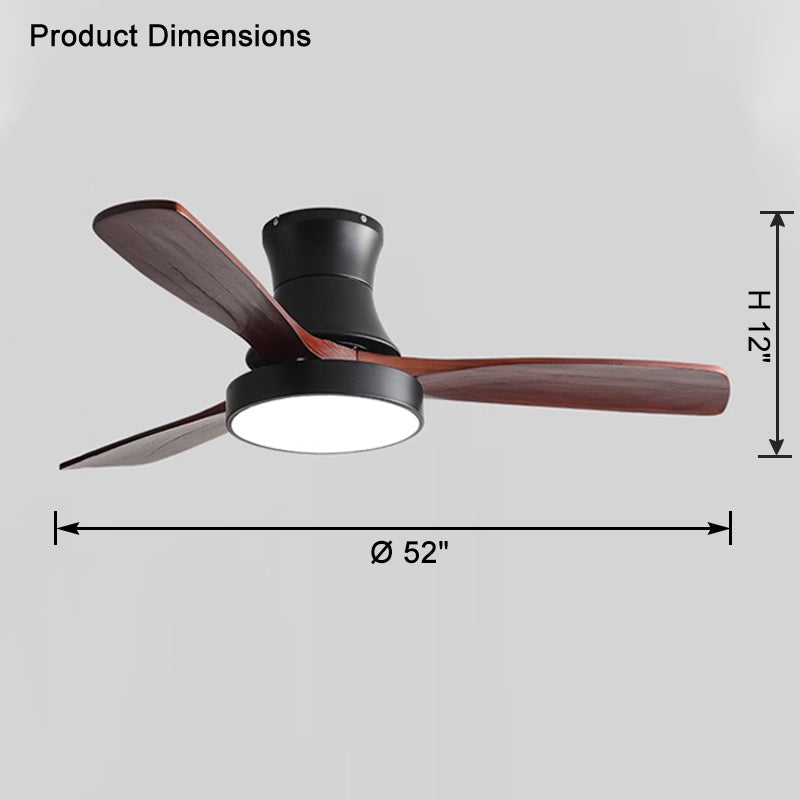 WOMO 3 Wood Blade Hugger Lampe de ventilateur de plafond-WM5120