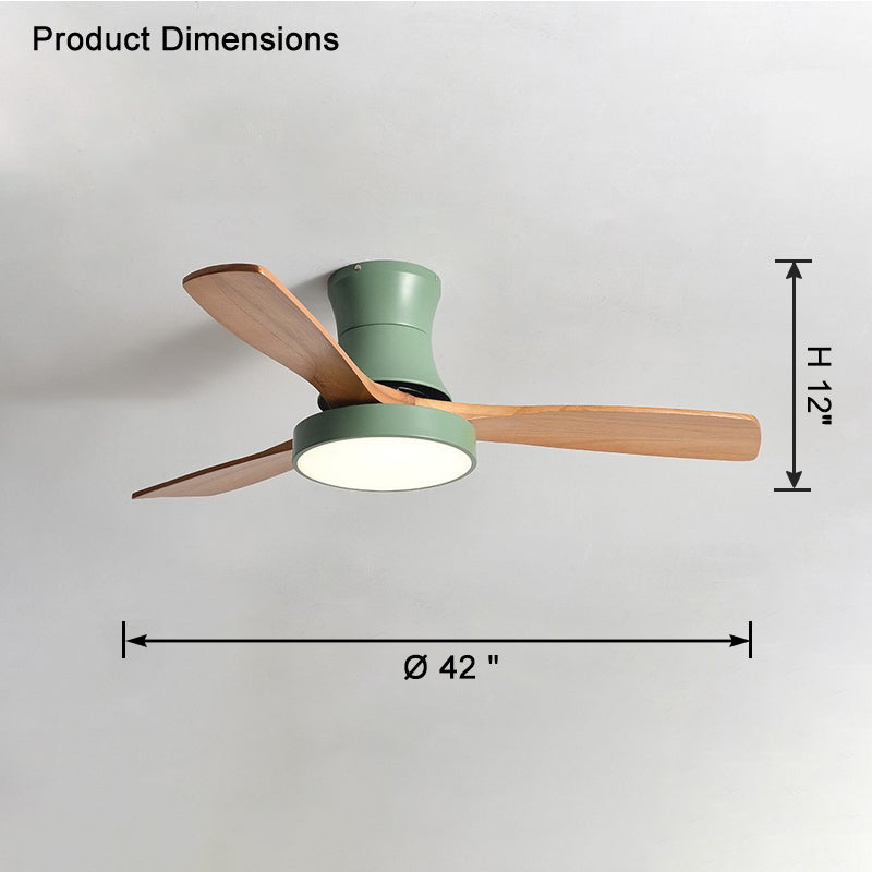 WOMO 3 Wood Blade Hugger Lampe de ventilateur de plafond-WM5120