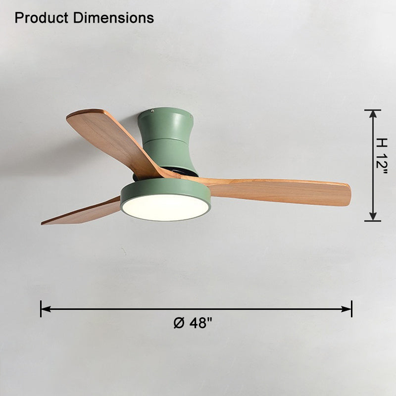 WOMO 3 Wood Blade Hugger Lampe de ventilateur de plafond-WM5120