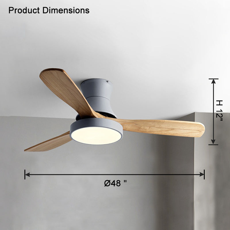 WOMO 3 Wood Blade Hugger Lampe de ventilateur de plafond-WM5120