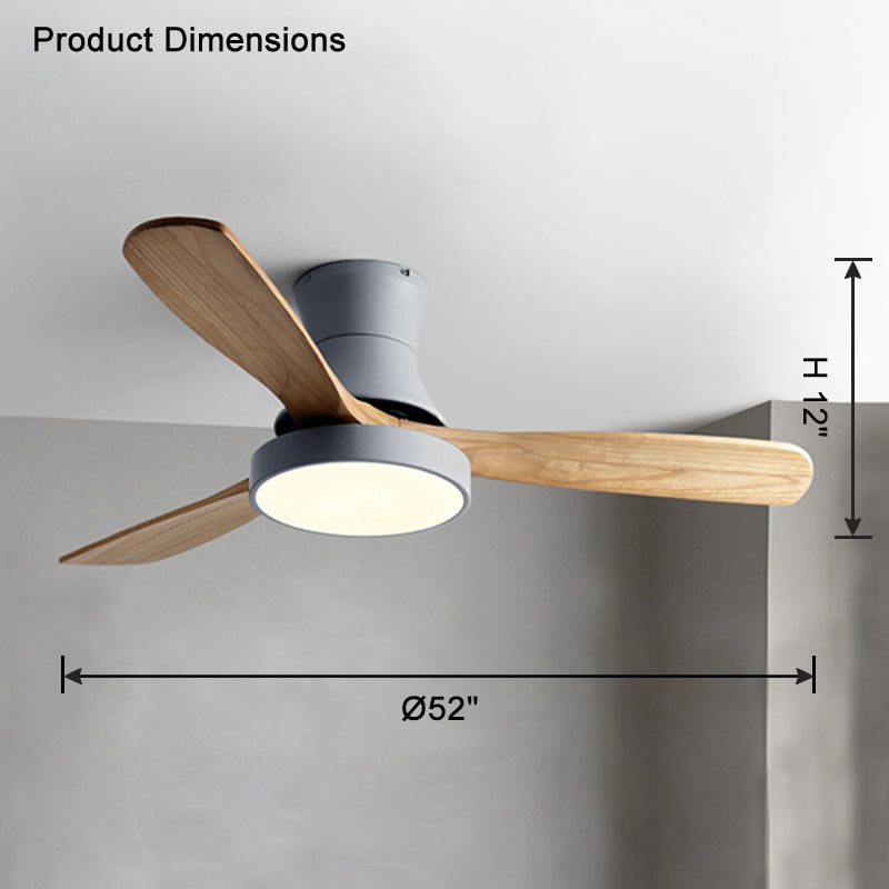 WOMO 3 Wood Blade Hugger Lampe de ventilateur de plafond-WM5120