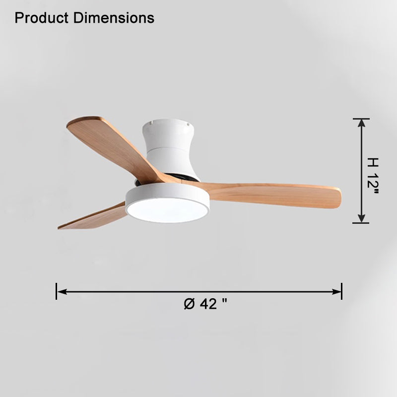 WOMO 3 Wood Blade Hugger Lampe de ventilateur de plafond-WM5120