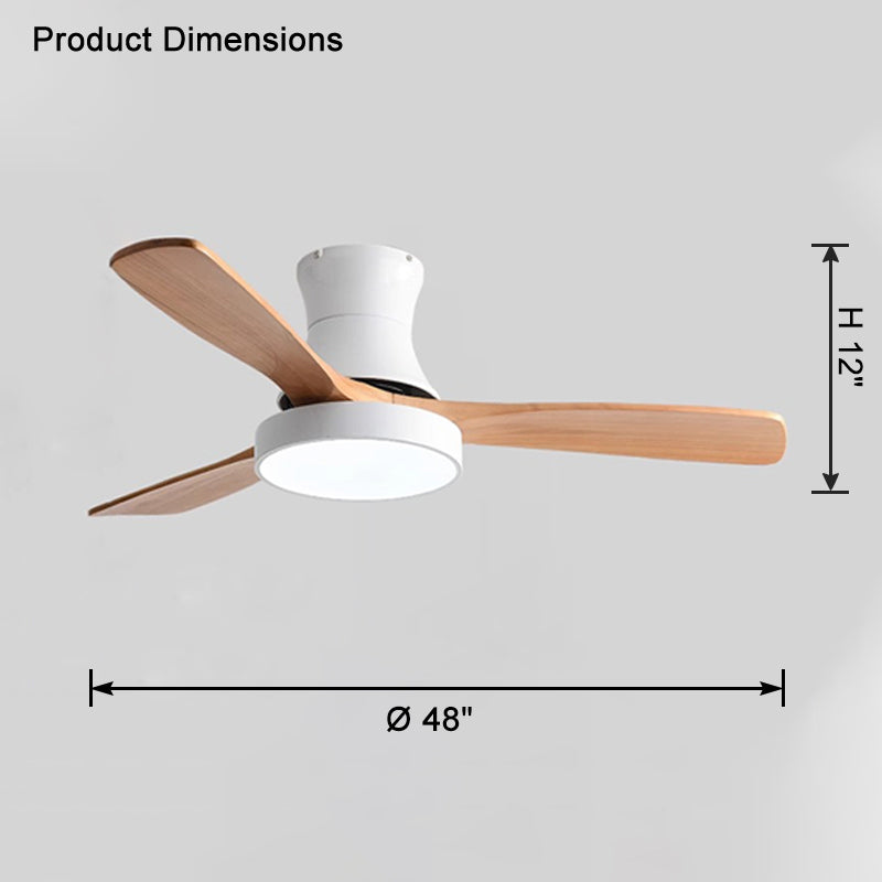 WOMO 3 Wood Blade Hugger Lampe de ventilateur de plafond-WM5120