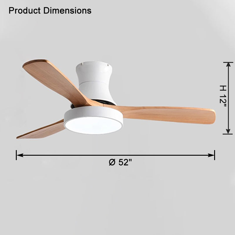 WOMO 3 Wood Blade Hugger Lampe de ventilateur de plafond-WM5120