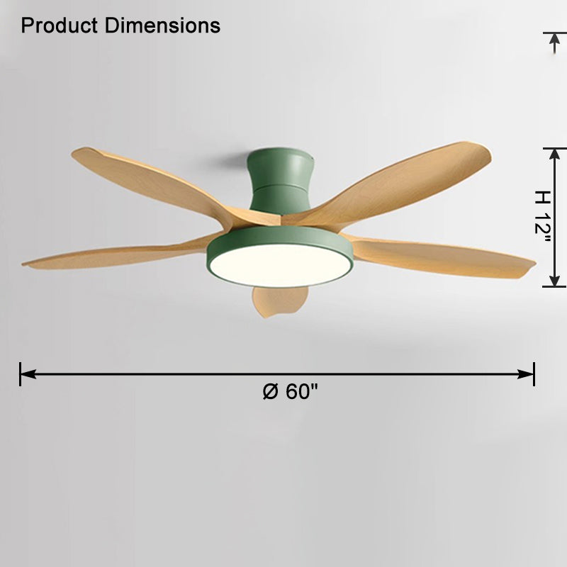 WOMO Grand Ventilateur de plafond bas 5 Pales-WM5130