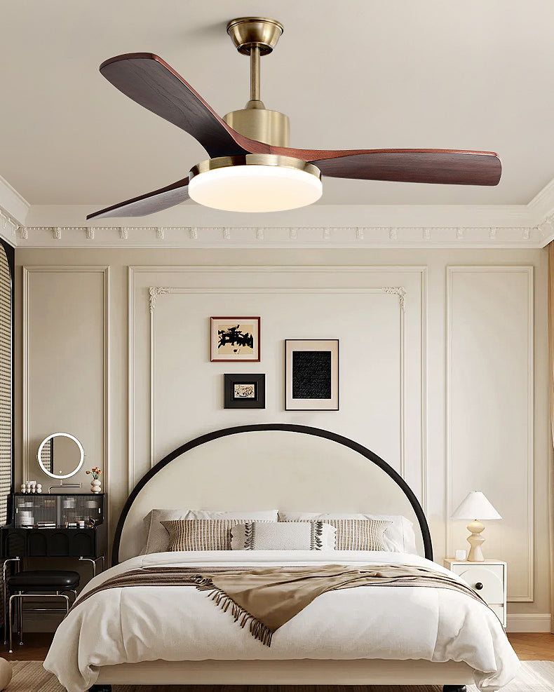Ventilateur de plafond en bois doré WOMO avec lumière vive- WM5171
