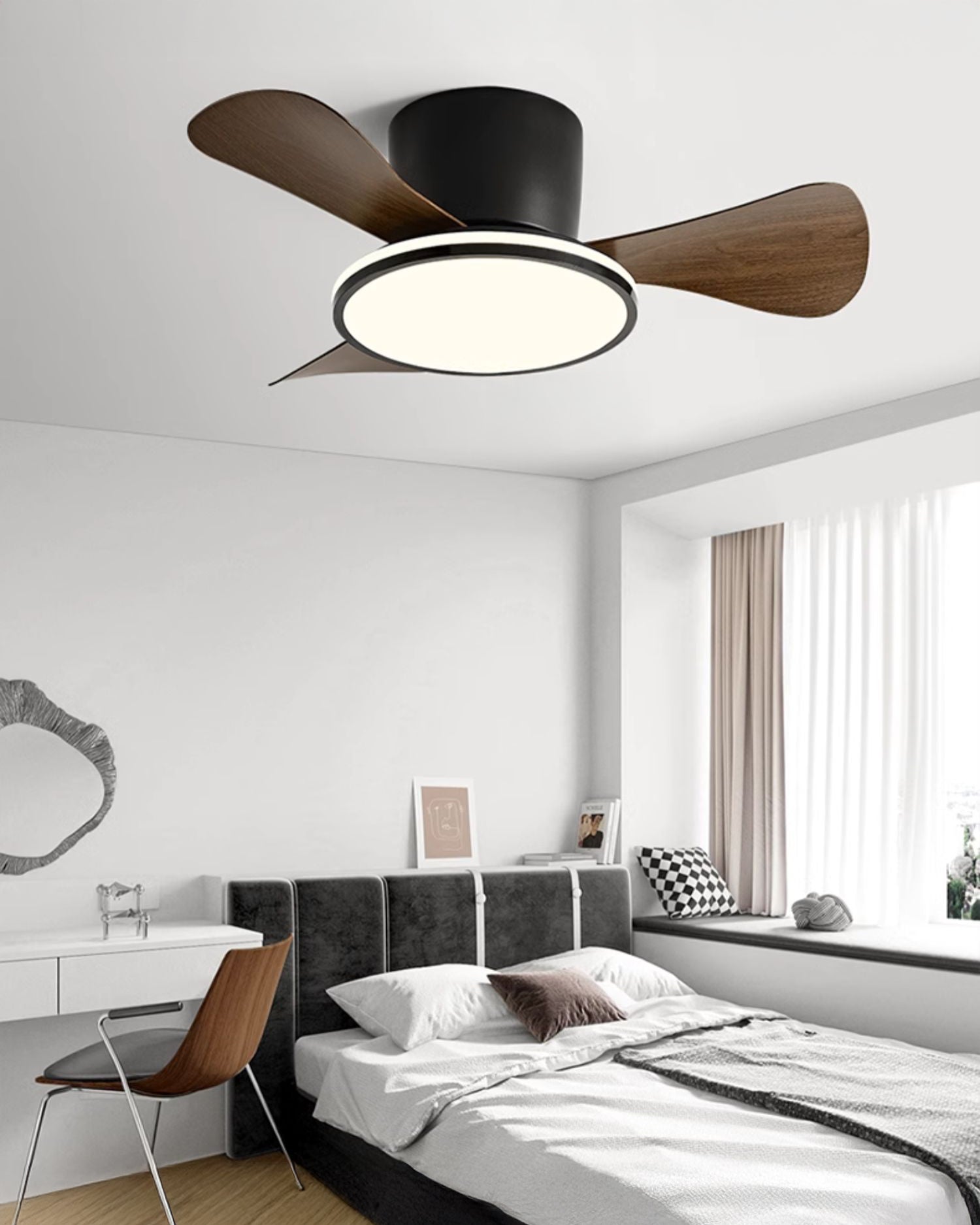 WOMO 28 pouces petite lampe de ventilateur de plafond Hugger - WM5186