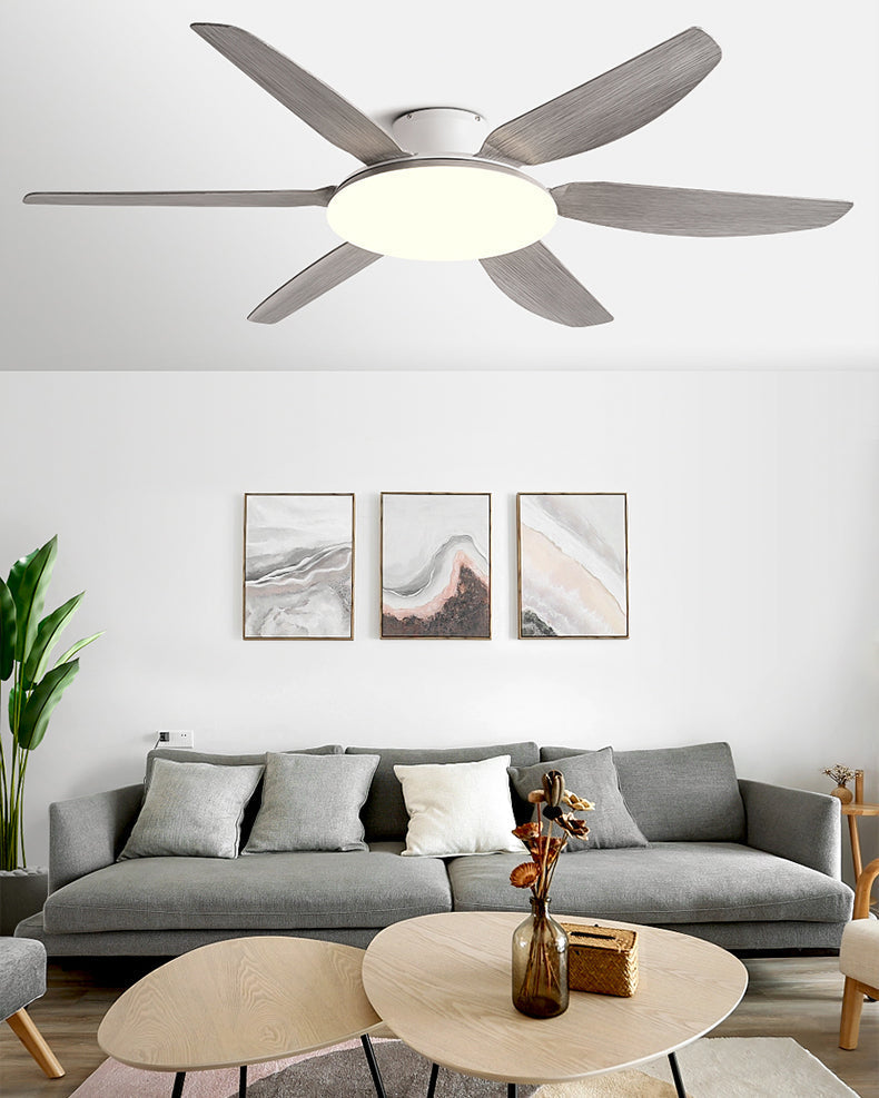 Ventilateur de plafond WOMO à profil bas à 6 pales avec lumière vive - WM5191