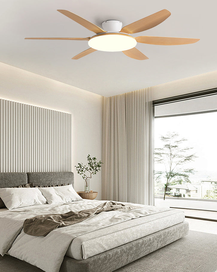 Ventilateur de plafond WOMO à profil bas à 6 pales avec lumière vive - WM5191