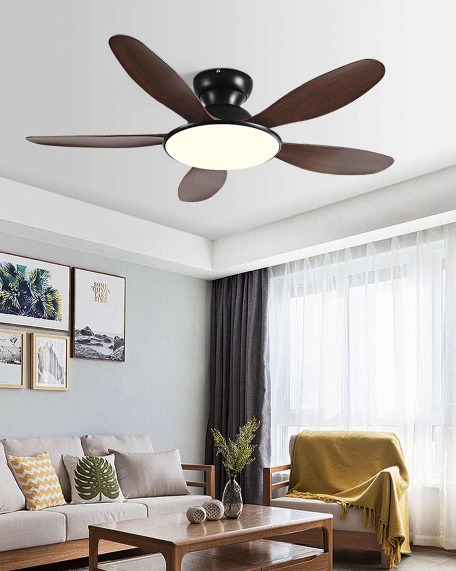 Lampe de ventilateur de plafond à profil bas WOMO 5 lames - WM5194