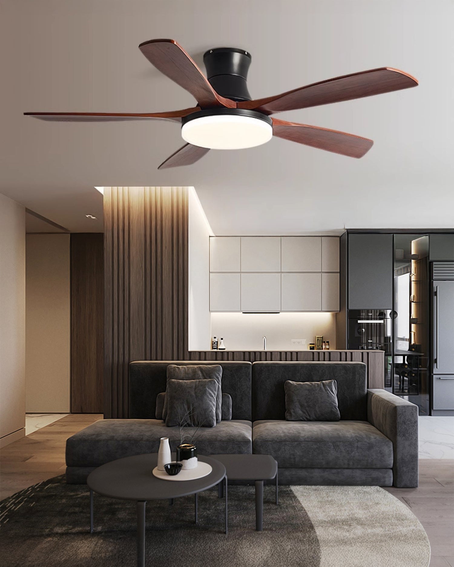 Lampe de ventilateur de plafond moderne à profil bas WOMO - WM5198