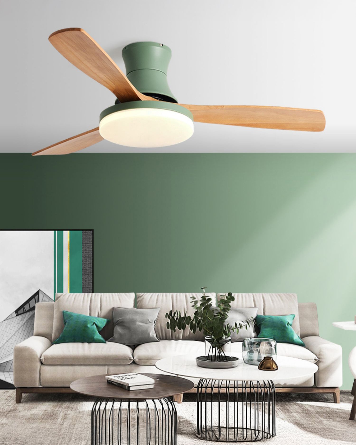 Lampe de ventilateur de plafond moderne à profil bas WOMO - WM5198