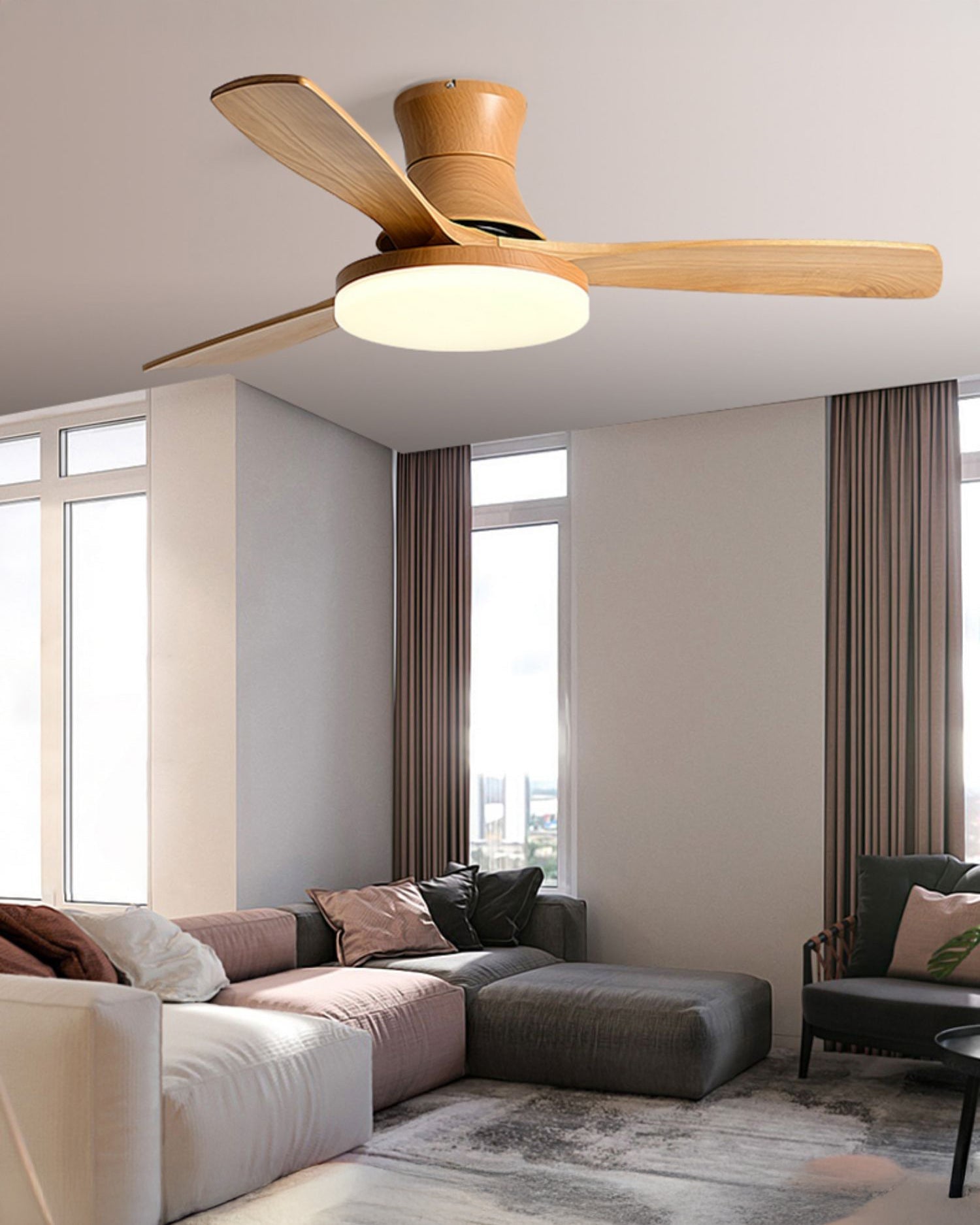 Lampe de ventilateur de plafond moderne à profil bas WOMO - WM5198