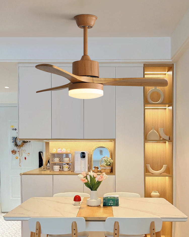 WOMO Lampe à ventilateur de plafond en bois moderne - WM5209