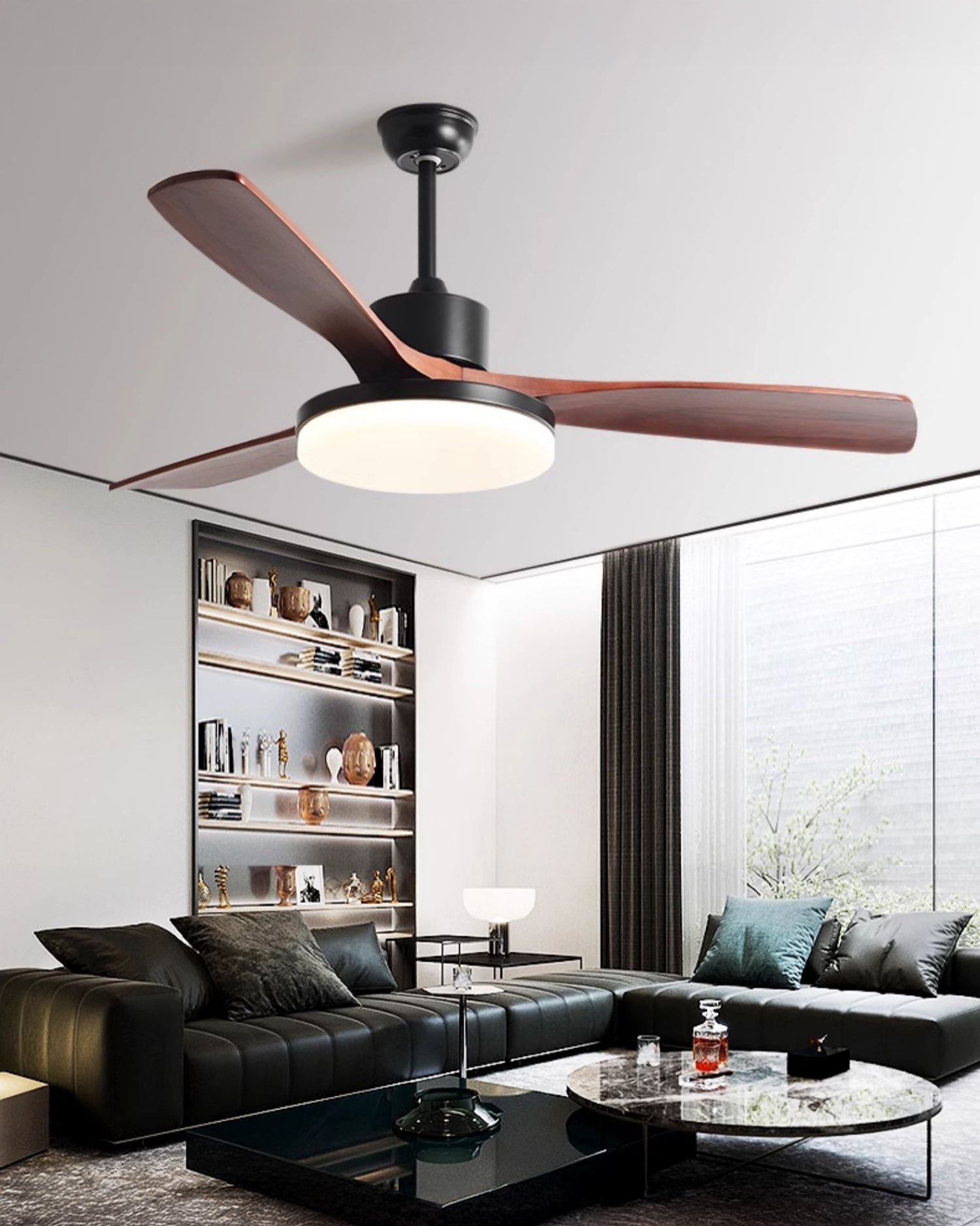 WOMO Lampe à ventilateur de plafond moderne à 3 pales - WM5210