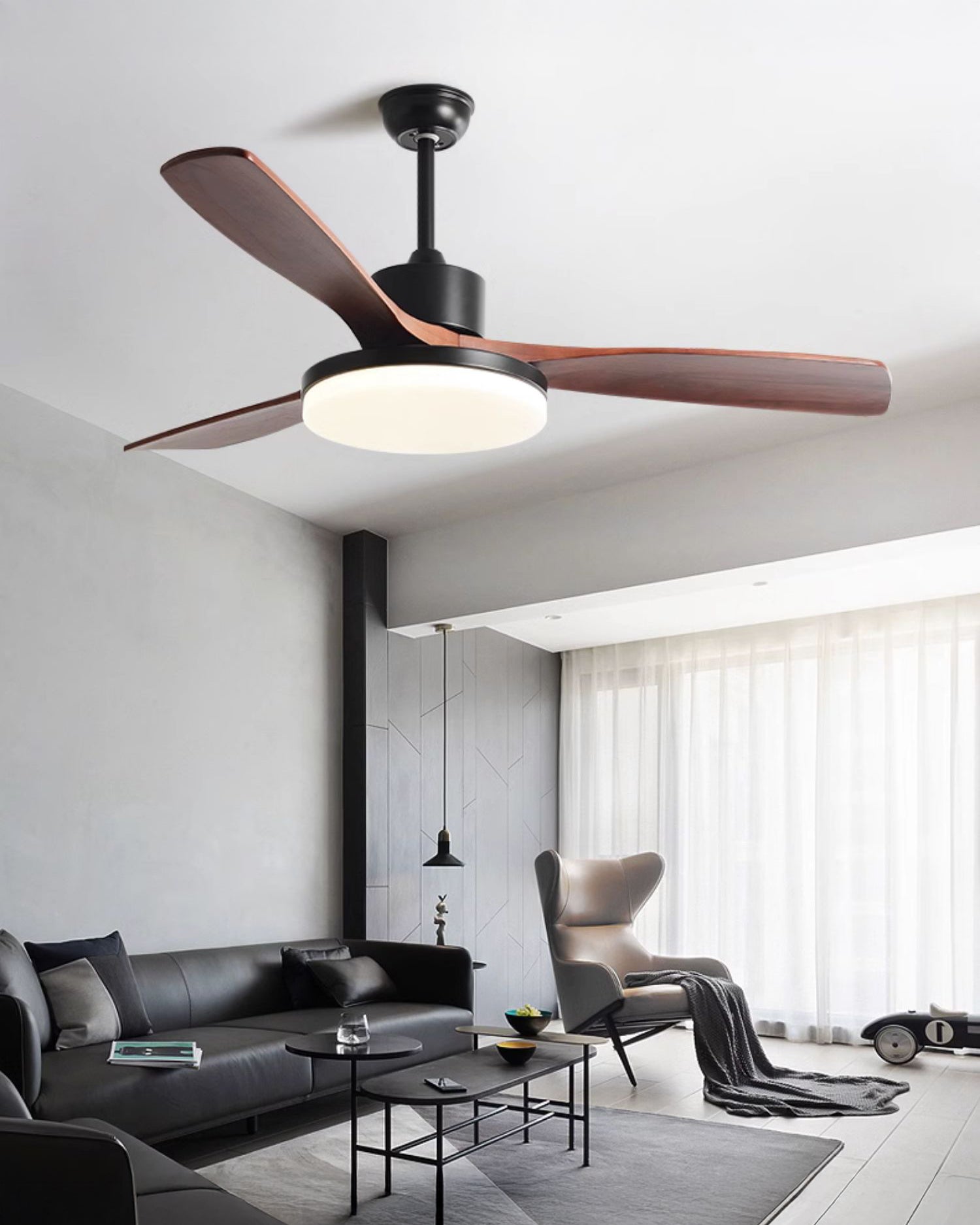 WOMO Lampe à ventilateur de plafond moderne à 3 pales - WM5210