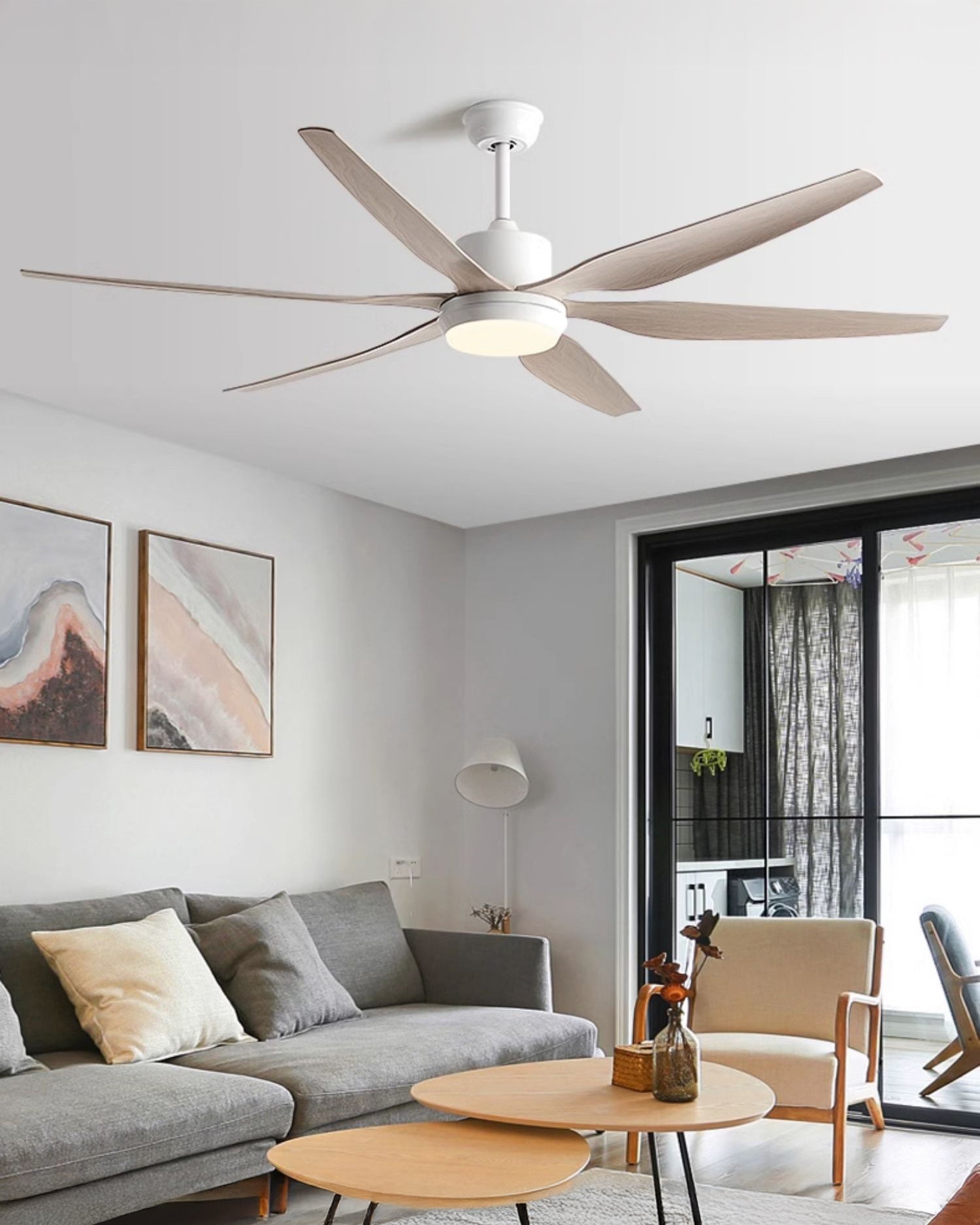 WOMO Lampe à 6 pales pour grand ventilateur de plafond-WM5212