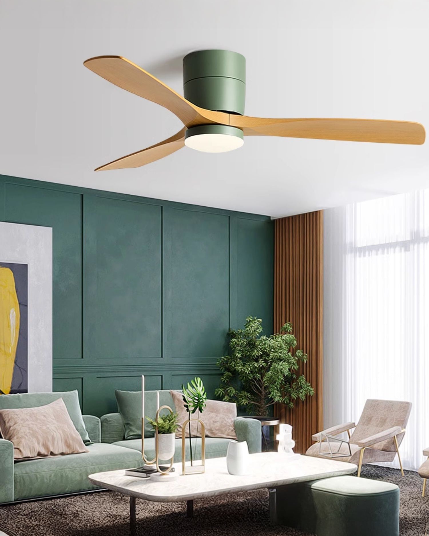 WOMO Lampe à ventilateur de plafond moderne à profil bas-WM5215