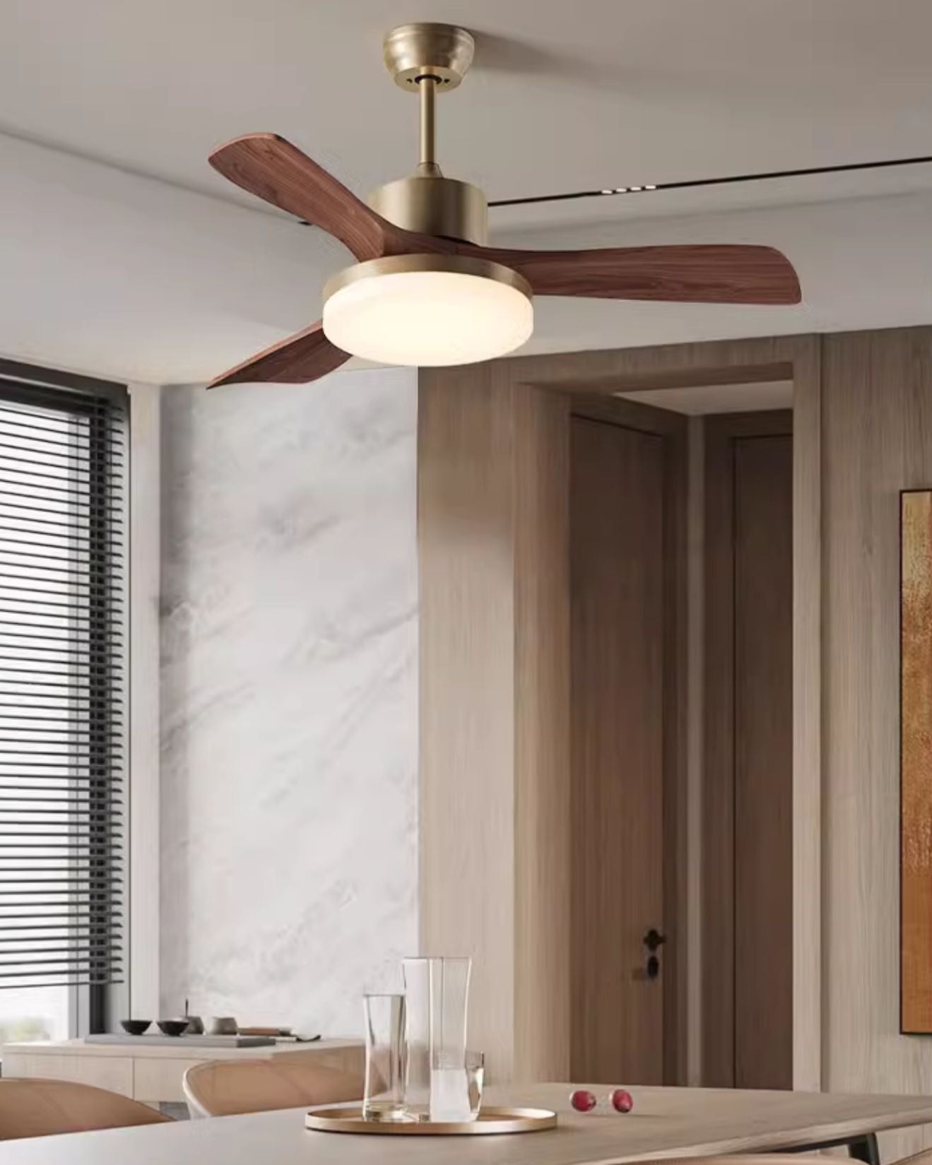 Lampe de ventilateur de plafond moderne WOMO Mid Century - WM5228a