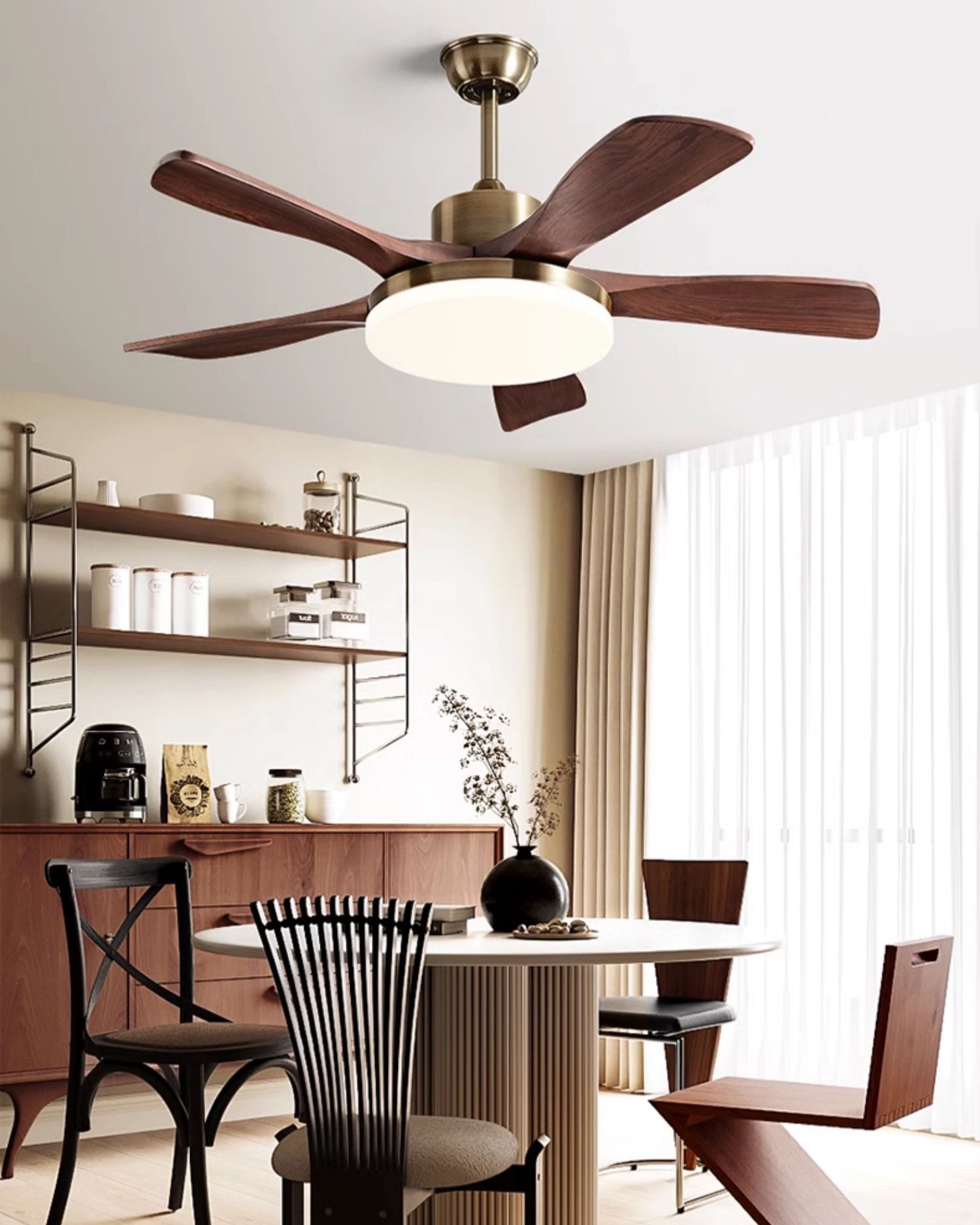 Lampe de ventilateur de plafond moderne WOMO Mid Century - WM5228a