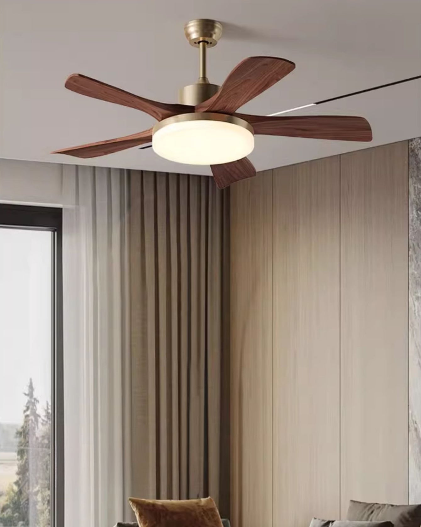 Lampe de ventilateur de plafond moderne WOMO Mid Century - WM5228a