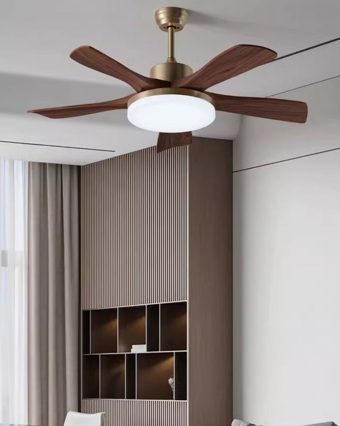 Lampe de ventilateur de plafond moderne WOMO Mid Century - WM5228a