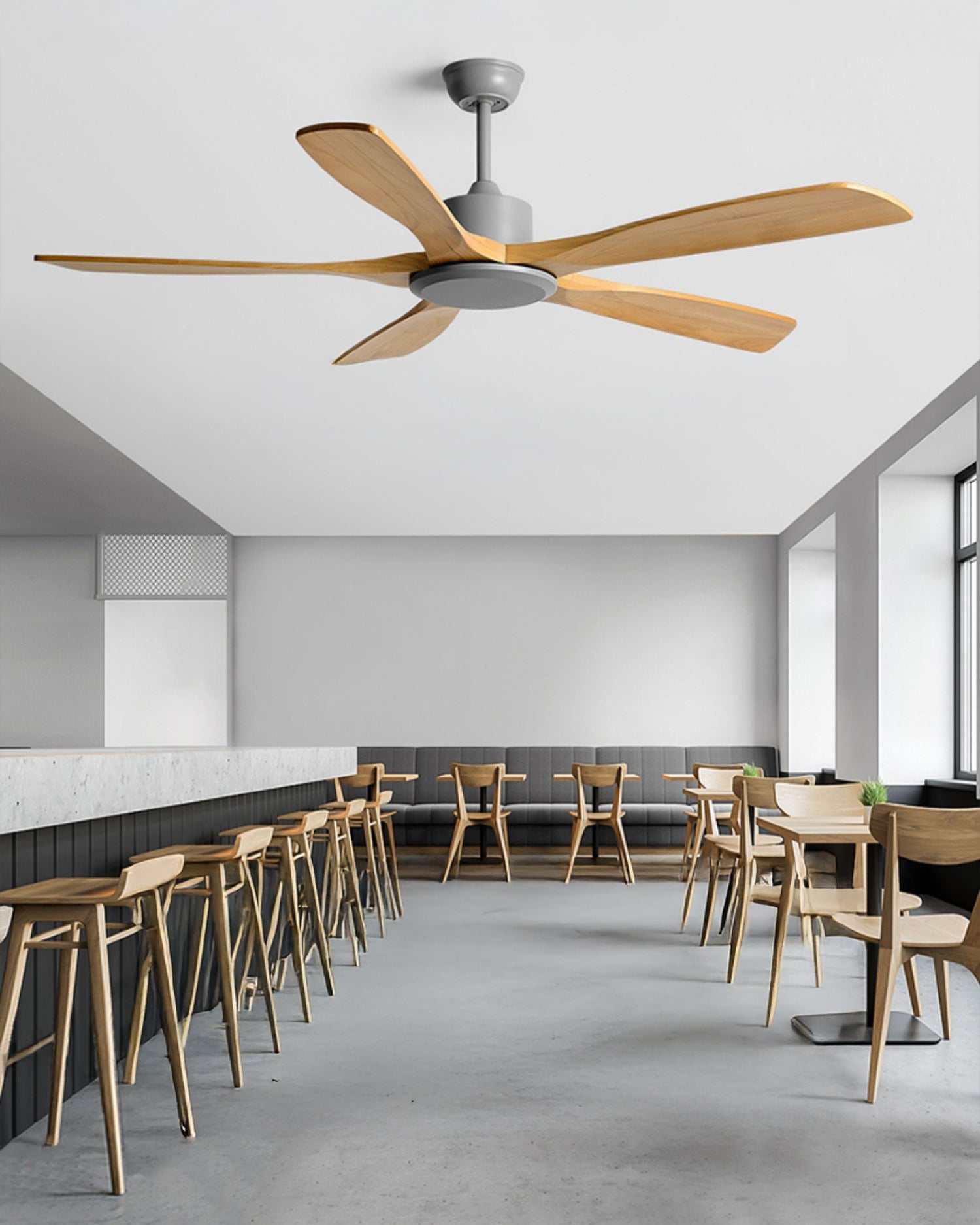 Ventilateur de plafond moderne à 5 lames en bois WOMO- WM5244