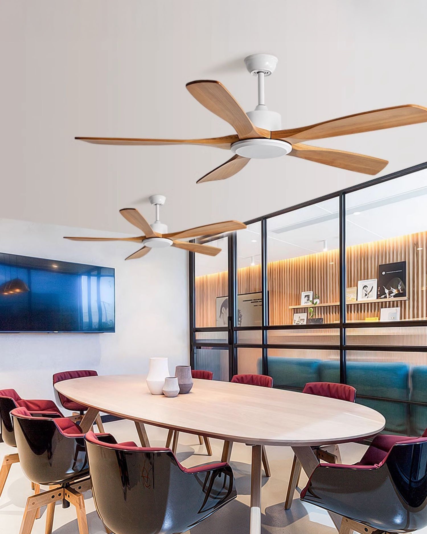 Ventilateur de plafond moderne à 5 lames en bois WOMO- WM5244