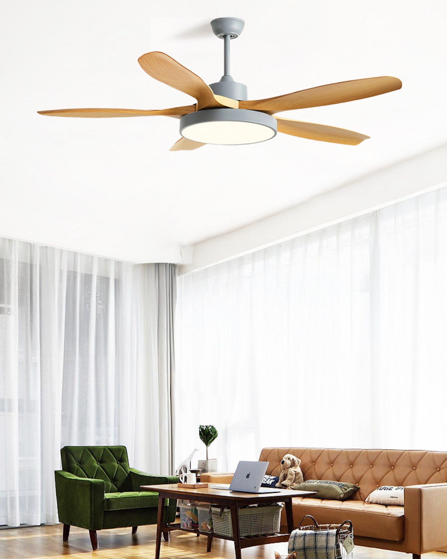 Lampe de ventilateur de plafond WOMO à 5 pales - WM5245b
