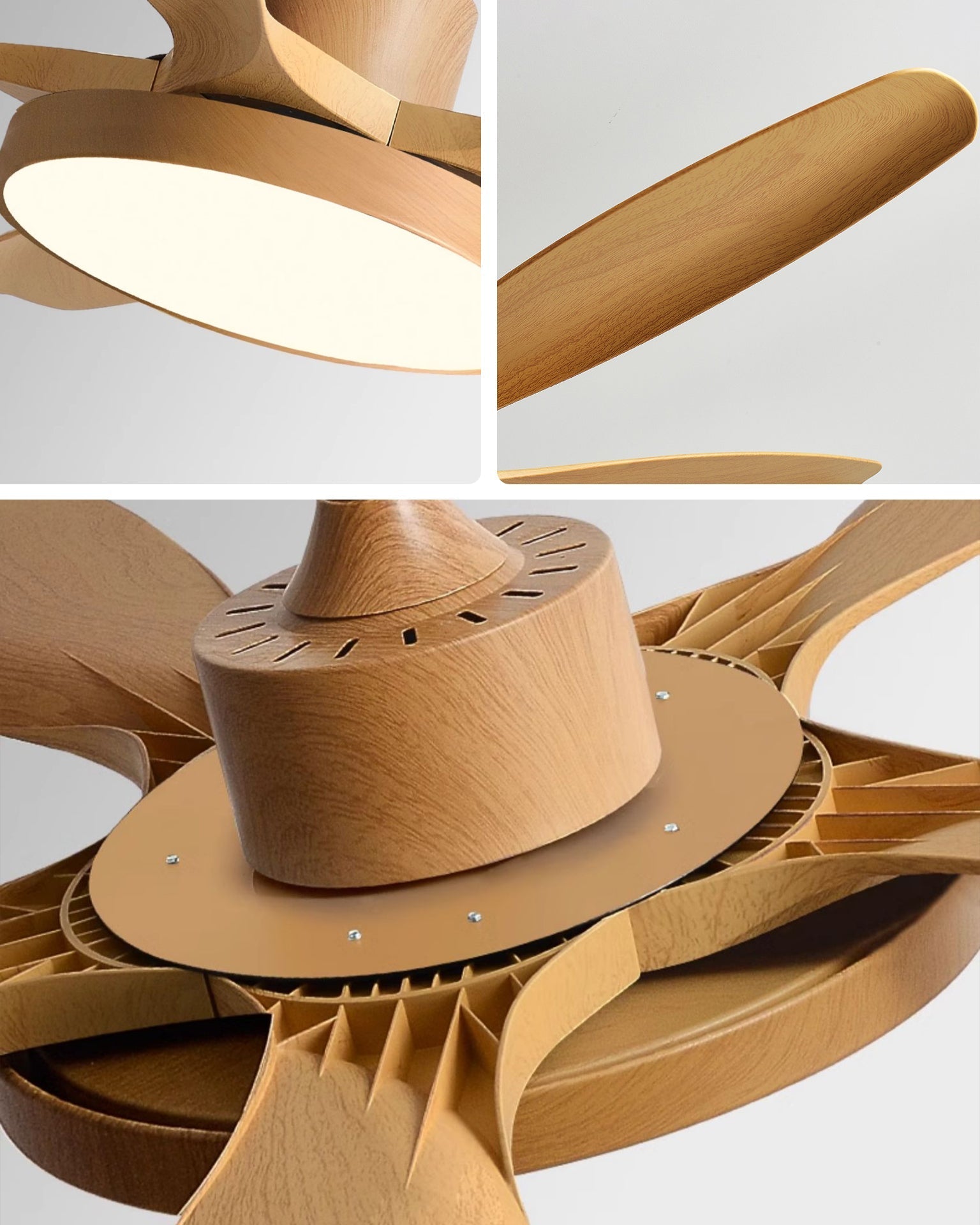 Lampe de ventilateur de plafond à profil bas WOMO à 5 lames - WM5245a