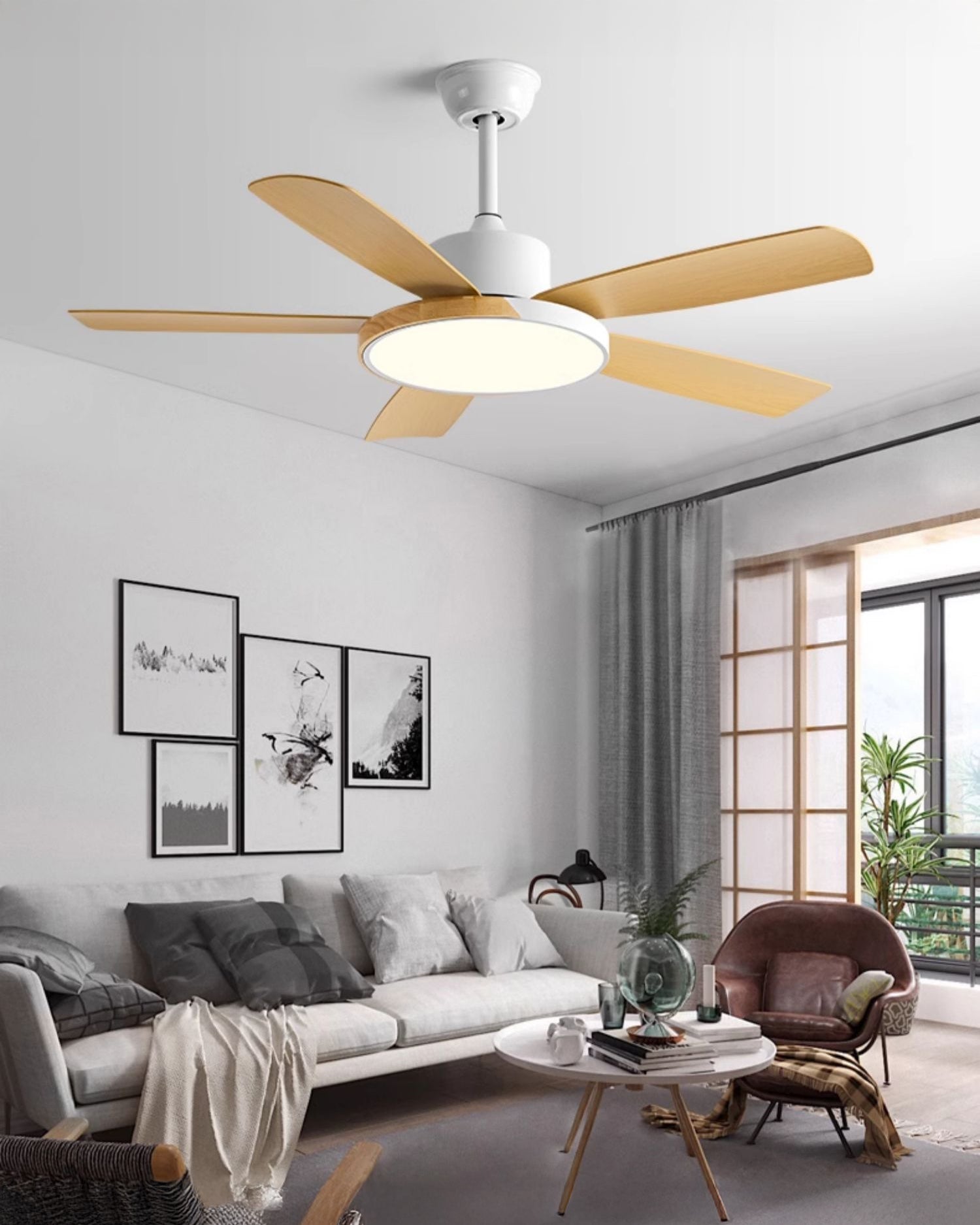 Lampe de ventilateur de plafond moderne à 5 pales WOMO - WM5250