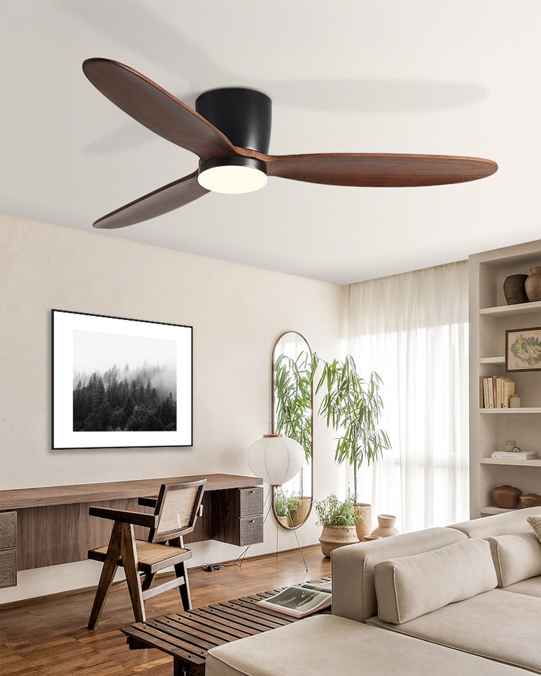 Lampe de ventilateur de plafond à profil bas en bois WOMO - WM5259