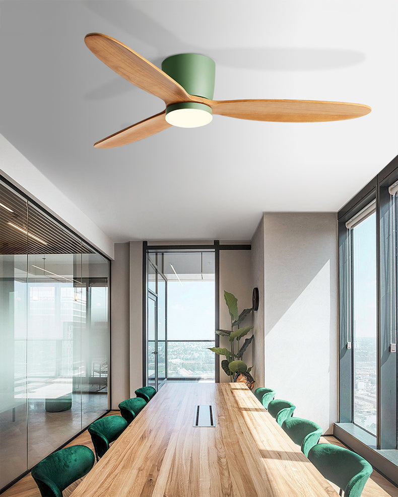 Lampe de ventilateur de plafond à profil bas en bois WOMO - WM5259