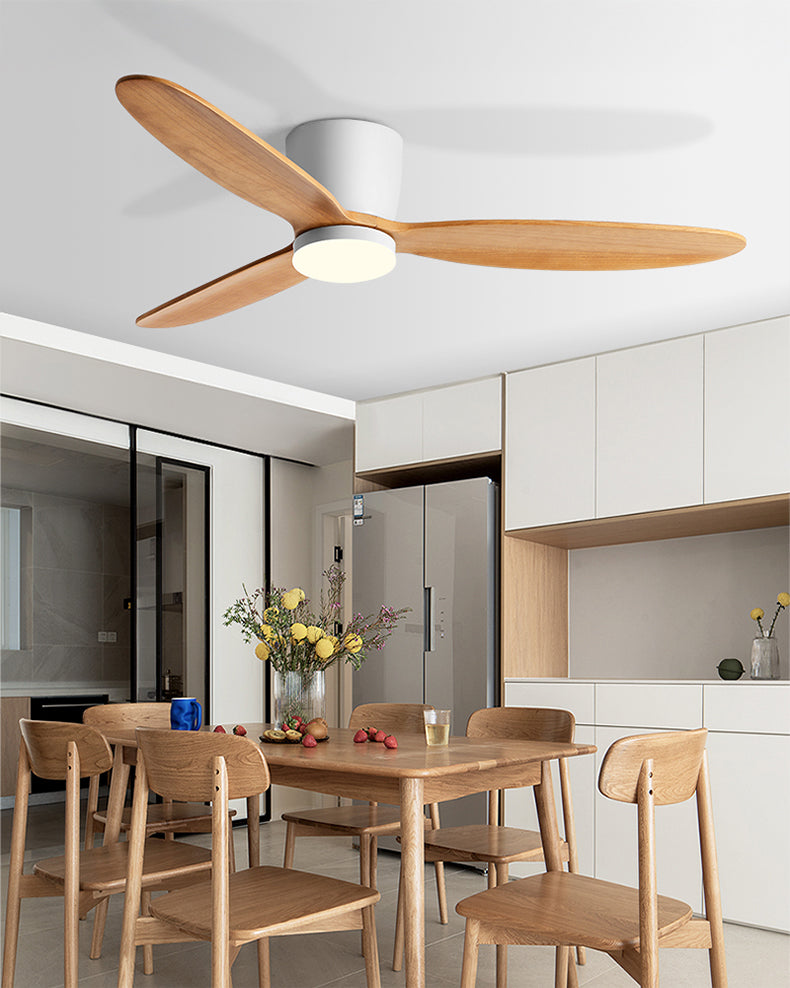 Lampe de ventilateur de plafond à profil bas en bois WOMO - WM5259