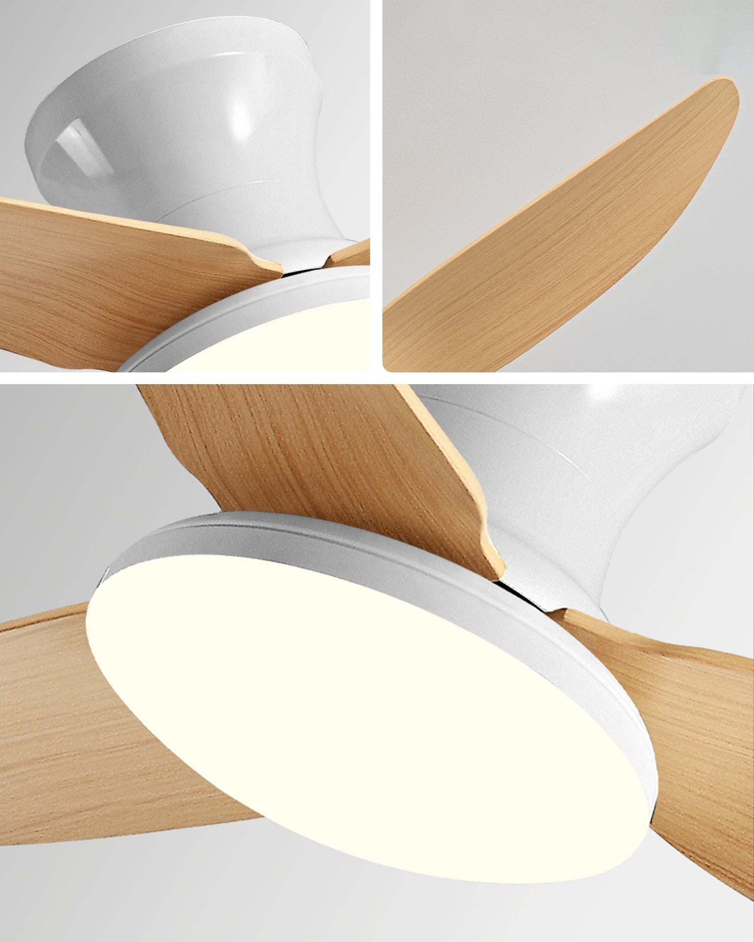 Lampe de ventilateur de plafond à profil bas WOMO 3 lames- WM5261