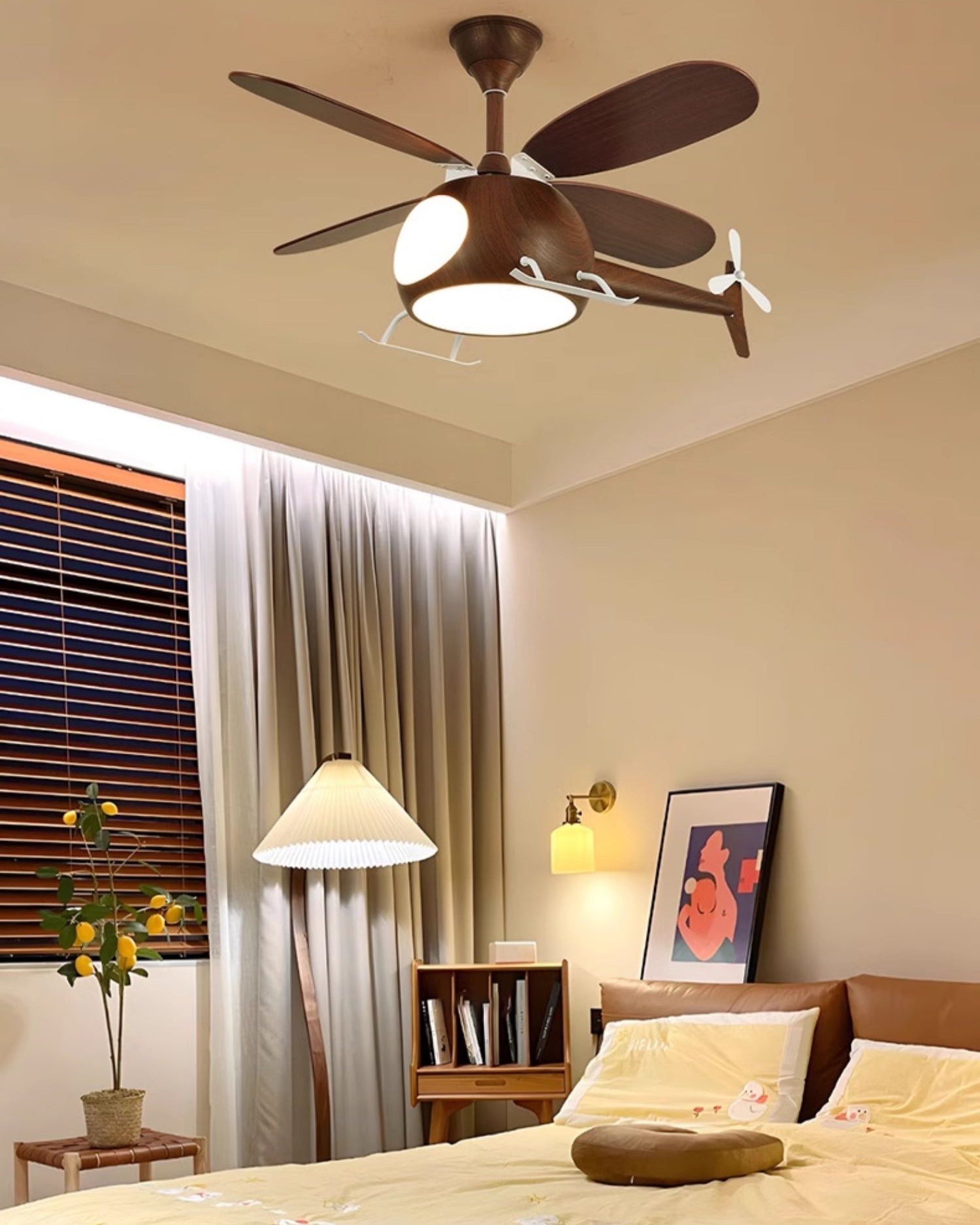 Lampe de ventilateur de plafond pour enfants d'avion WOMO- WM5264
